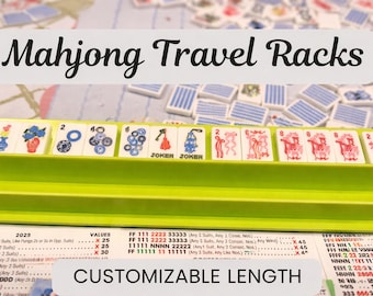 Mahjong Travel Racks Set with Magnetic Pusher| Portable Lightweight Game Accessories (Set of 4)