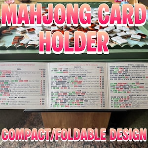 Mahjong Card Holder for Table – Under Mat Slide-In Stand – Angled Viewing Rack – Space Saving Foldable Design – American Mahjong Accessory