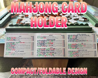 Mahjong Card Holder for Table – Under Mat Slide-In Stand – Angled Viewing Rack – Space Saving Foldable Design – American Mahjong Accessory