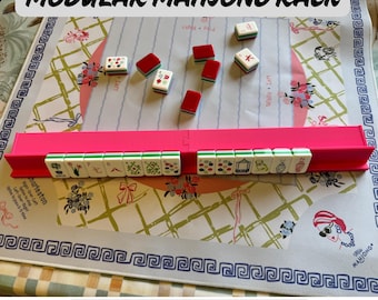Modular Mahjong Racks | Lightweight Dovetail Design - For Standard Tiles | 16-20" When Assembled