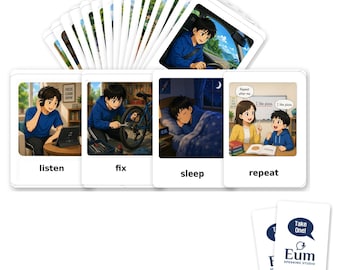 Take One! Action Verbs 2 Flashcards, ESL Speaking Game for Kids, Homeschool English Activity