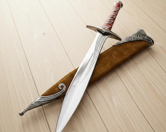 Handgefertigtes Elfenschwert | Fantasy-Cosplay-Requisite mit detailliert gravierter Metallklinge für Sammler