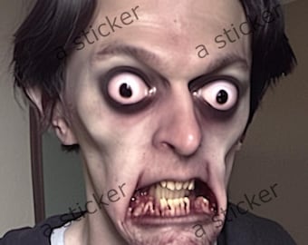 Creepy Uncanny zombie Sticker Weird Horror Art Kiss Cut Vinyl Decal Dark Surreal Macabre Gothic Monster Decor for Laptop Bathroom Door