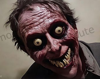 Creepy Horror Wall Art Uncanny scary Face Nightmare Jumpscare Surreal Haunting Print Dark Gothic Horror Decor Printable Digital Download