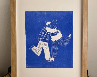 Linoleumsnede "Tussen ons"