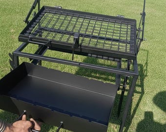 CHILZ roterende barbecue en kabab maker, draagbare barbecue, zwart, 20 inch, hoogte 28 inch, 15 kg