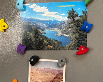 Bouldering Hold Magnets Set of 6, Rock Climbing Fridge Magnets, Climber Gift, Mini Climbing Holds, Handcrafted USA, Choose Your Colors