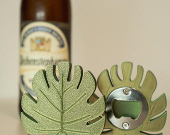 Monstera Blatt Flaschenöffner | 3D Gedruckter Bieröffner | Tropisches Küche Bar Dekor | Geschenk für Pflanzenliebhaber | PETG