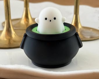 Juguete interactivo con forma de caldero fantasma, juguete de Halloween para hacer clic, juguete espeluznante, lindo regalo de fantasma, relleno para calcetines navideños.