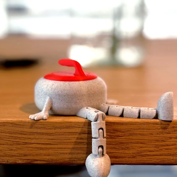 Figura articulada de curling Stone Buddy, impresa en 3D, para escritorio flexible, decoración de deportes de invierno, colores personalizados disponibles