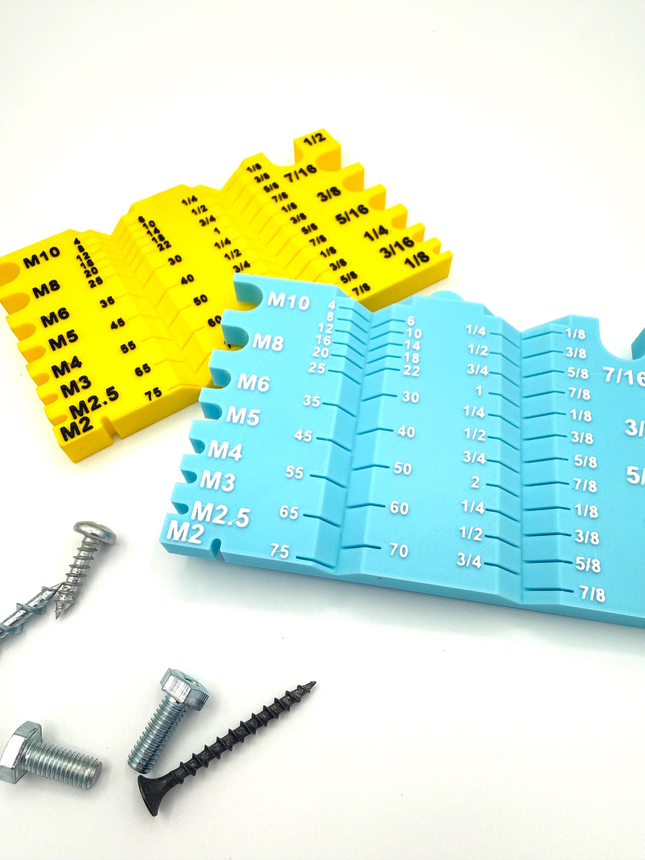 Bolt & Screw Gauge Tool | Metric/sae Thread Sizing Guide | Workshop ...