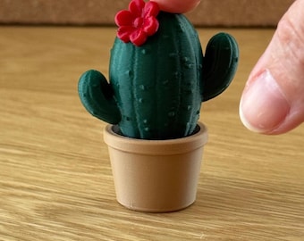 Juguete antiestrés con forma de cactus, cactus de escritorio en maceta, juguete con clic satisfactorio, regalo antiestrés hecho a mano en EE. UU.