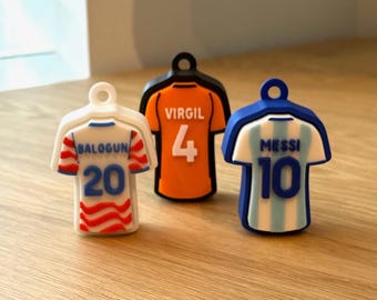 Soccer Jersey Fidget Clicker Keychain, Custom Name & Number, Personalized Mechanical Switch Fidget Toy, Soccer Gift, Made in USA