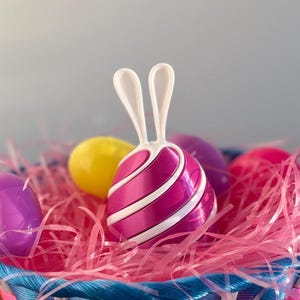 Easter Bunny Egg Fidget Toy, Spiral Twist Desk Toy, 3D Printed Sensory Toy, Easter Basket Stuffer, Ships Before Easter