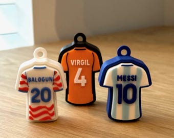 Soccer Jersey Fidget Clicker Keychain, Custom Name & Number, Personalized Mechanical Switch Fidget Toy, Soccer Gift, Made in USA