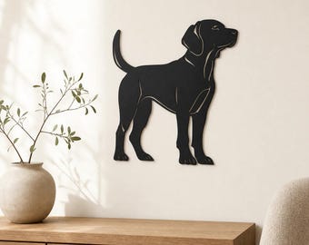 Cuadro decorativo de Labrador, silueta de perro de pie, regalo para amantes de los perros, decoración de pared hecha a mano en EE. UU.