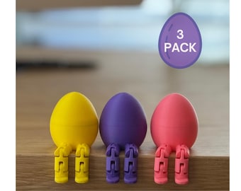 Oster Flexi Ei Spielzeug 3er-Pack - Fleggy Gelenk Fidget Ostereier - 3D Gedruckt USA