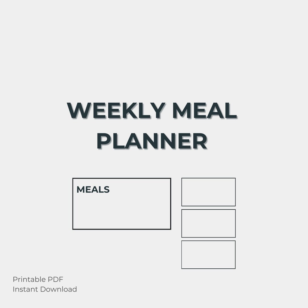 Weekly Meal Planner | Printable Minimalist Design (PDF) - Etsy