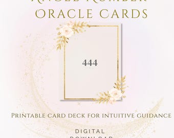 Orakelkaarten met engelnummers | Afdrukbaar kaartspel van 30 kaarten (digitale download)