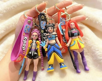 K-Pop Idol Charakter Schlüsselanhänger Set - Witch Hunter Girl Group 3D Silikon Schlüsselanhänger