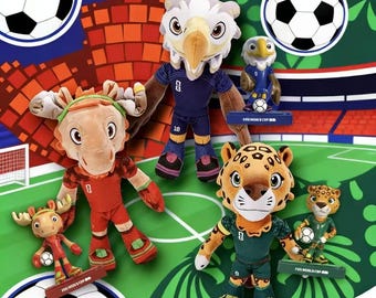 2026 Fifa WM-Maskottchen-Plüsch-Puppenset, USA-Kanada-Mexiko-Fußball-Sammlerspielzeug