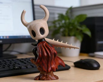 Handgeschnitzte Hohle Ritter Holzfigur | Gamer Skulptur