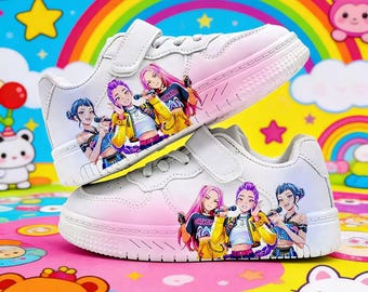 Kpop Witch Concept Girl Group Kids Shoes | Faux Leather Stage Costume Sneakers