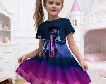 K-POP Hexen Gruppe 3D Druck Mädchen Kleid | Princess Party, Nachthemd für Kinder
