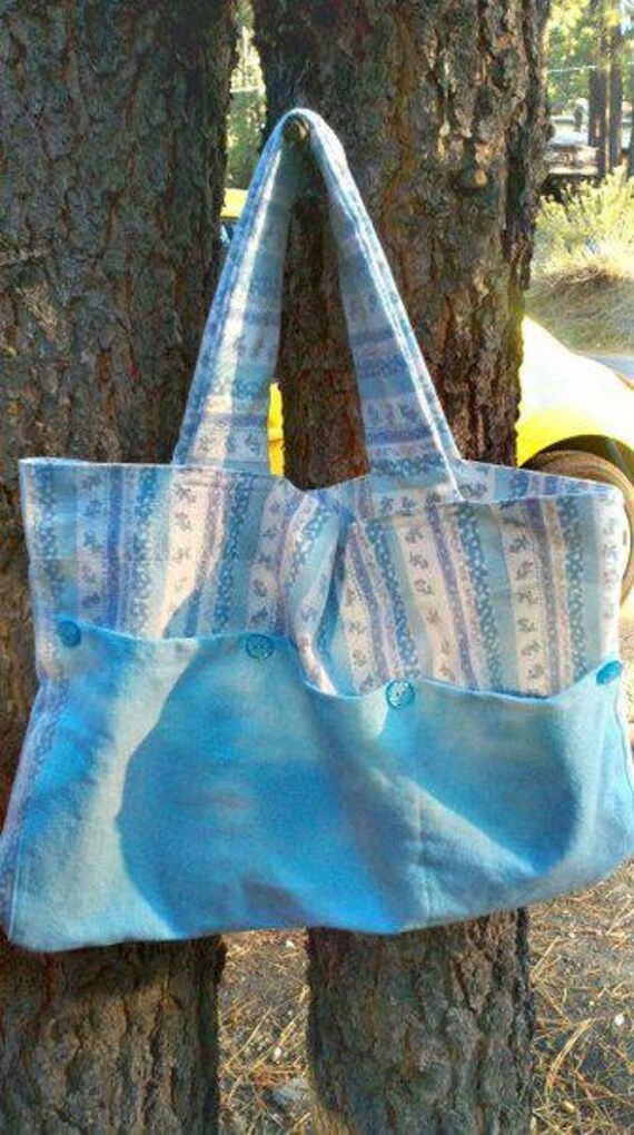 Items similar to Shabby Flannel Chic Pillowcase Tote on Etsy