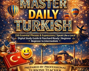 Turkish Language Learning Guide by Professional Teacher | Printable Beginner Worksheets | Basic Turkish Phrases & Vocabulary PDF Download