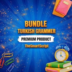 Turkish Grammar Bundle: Past, Present continuos, Future Tense Worksheets | Learn Turkish Language Study Guide | Turkish Verb Conjugation