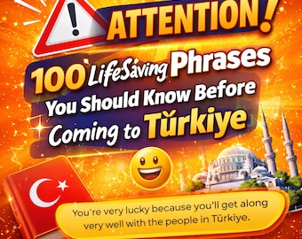 Essential Turkish Travel Phrases | Language Guide Ebook (Instant Download)