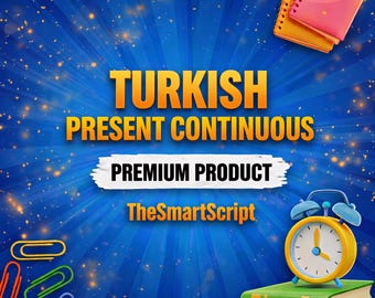 Turkish Present Continuous Tense Worksheet: Grammar Exercises (Digital Download)