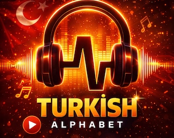 Lerne Türkisch Alphabet Karteikarten | Visueller Spickzettel (PDF)
