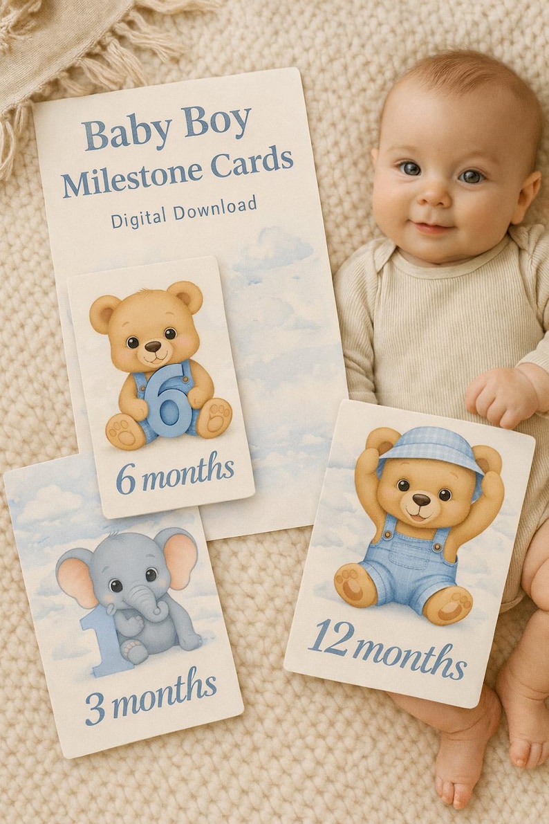 Baby Monthly Milestone Cards | Printable Milestone Cards | First Year ...
