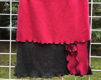black and red hooded robe