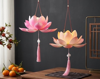Kit fai da te per lanterna di loto 3D – Lanterna a forma di fiore luminosa, decorazione per la festa d'autunno, attività creativa