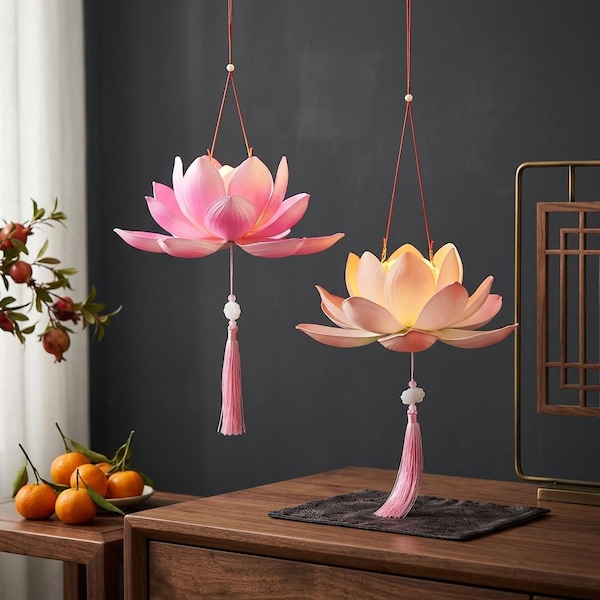 DIY 3D Lotus Lantern Kit – Light-Up Flower Lantern, Autumn Festival Decoration, Creative Activity