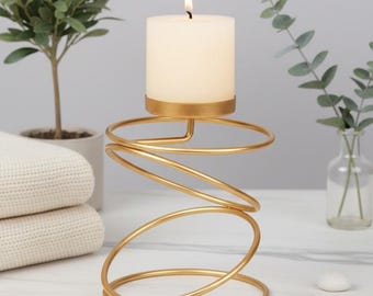 Luxe metalen kandelaar – Gouden of zwarte kandelaar met minimalistisch design, decoratie voor bruiloften, woonkamers en recepties.