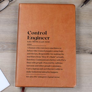 Engineering Gift, Leather Notebook, Funny Controls Engineer Definition Journal, Problem Solver, Gift for Engineer, Engineering Student