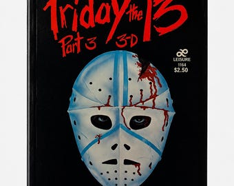 Reimpresión del libro de terror en 3D de Viernes 13 Parte 3 | Novelización en rústica de estilo clásico | Edición de coleccionista de terror retro