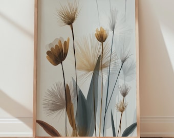 Stampa artistica floreale astratta / Decorazione per la casa in stile boho-botanico