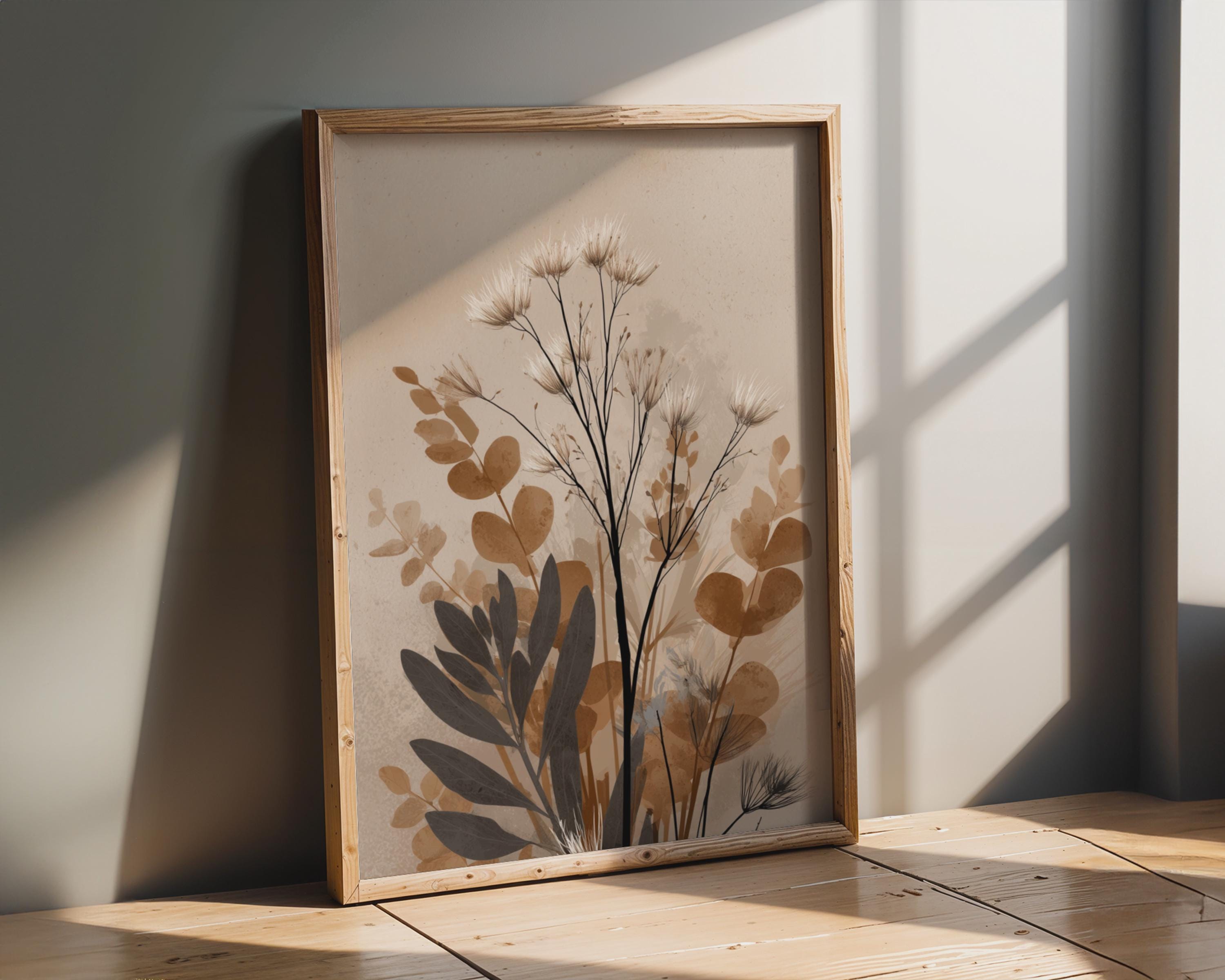 Abstract Botanical Print | Earth Tone Floral Wall Art - Etsy