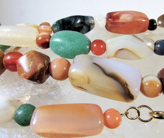 Vintage, Opera Length Semiprecious Gemstone Bead … - image 6