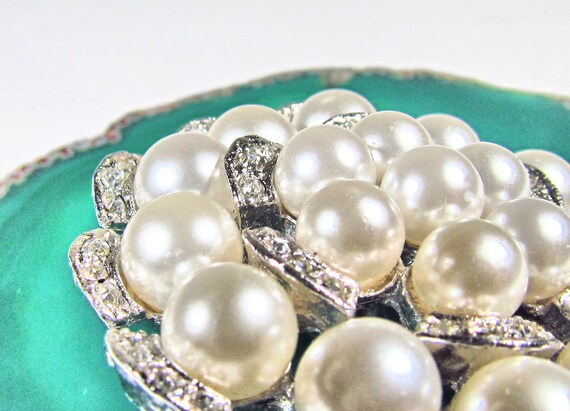 Vintage Silvertone, Faux Plastic Pearl, and Rhine… - image 9