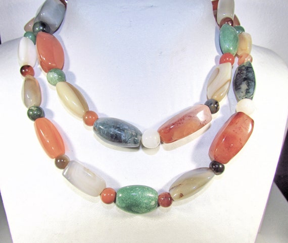 Vintage, Opera Length Semiprecious Gemstone Bead … - image 3