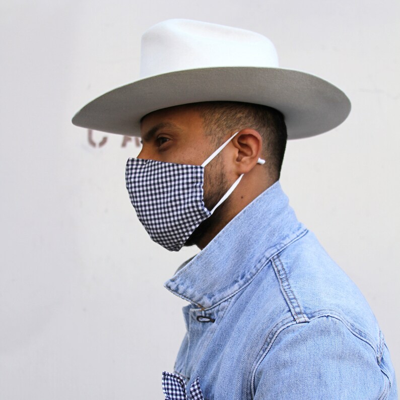 Unity mask 2 0 w filter pocket blue gingham etsy