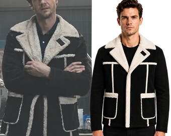 The Boys S05 Hughie Campbell Suede Leather Shearling Coat