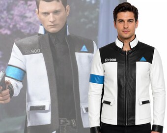Men's Gaming Detroit Become Human Connor Leather Jacket RK900 Cosplay Costume