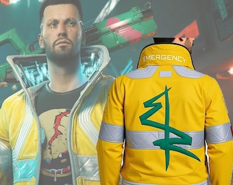 David Martinez Edgerunners Cyberpunk 2077 gele leren jas Cosplaykostuum